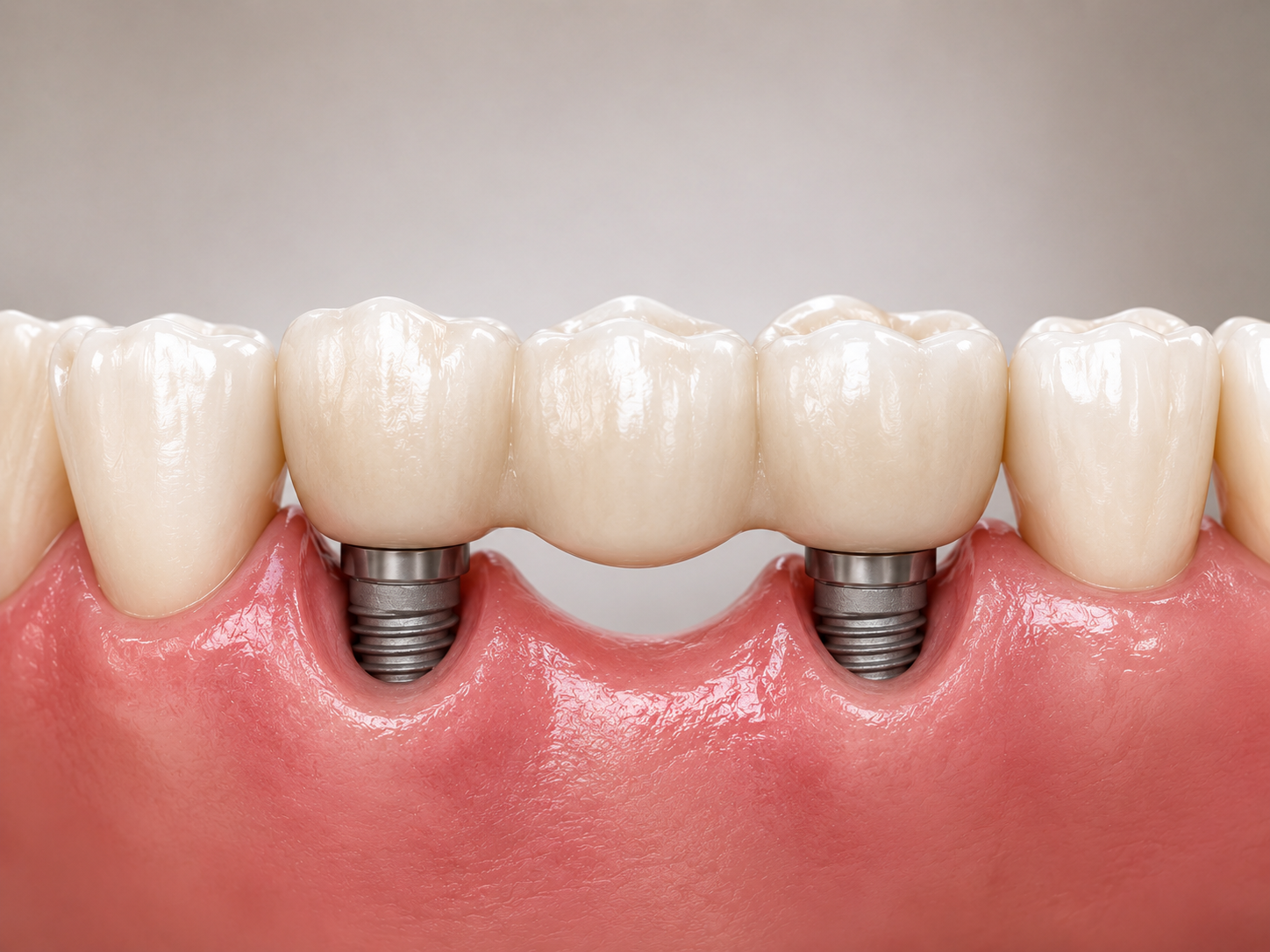 Punte dentară susținută de implanturi